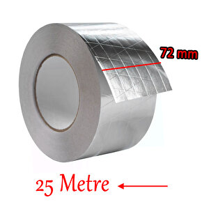 Fiberglas Lif Takviyeli Yapışkanlı Alüminyum Folyo Bant 96 Mm X 25 Metre Yanmaz Yalıtım Bandı