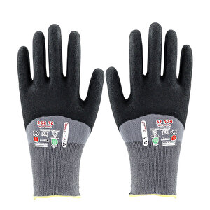 Ultra Grip Nitril Kaplı Dayanıklı İş Eldiveni 9 L Beden Kaymaz Sanayi Tipi Usta Güvenlik Koruyucu