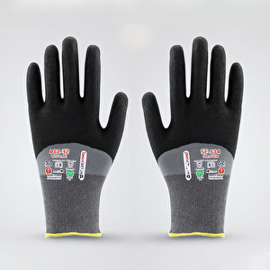 Ultra Grip Nitril Kaplı Dayanıklı İş Eldiveni 9 L Beden Kaymaz Sanayi Tipi Usta Güvenlik Koruyucu