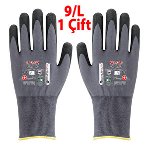 Nitril Kaplı Eldiven Ultra Grip 9/l Beden Kaymaz Sanayi Tipi Usta Güvenlik Koruyucu İş Eldiveni