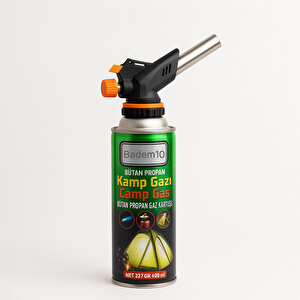 Kamp Gazı Bütan Propan Tüpü Ocak Kartuşu Pürmüz Başlık Uyumlu Tek Kullanımlık 400 Ml 227 Gr (1 Adet)