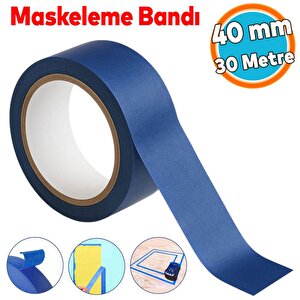Maskeleme Bandı Mavi Kağıt Bant Boyacı Tadilat 48 Mm X 30 M Ahşap Cam Duvar Oto Boya Yüzey Koruma