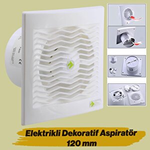 Elektrikli Wc Mutfak Büro Banyo Havalandırma 120 Mm Aspiratör Fan Kirli Hava Kötü Koku Fanı 120 Mm