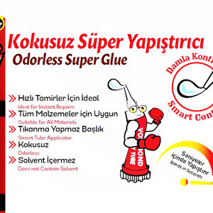Süper Yapıştırıcı Kokusuz Çok Amaçlı Hızlı Kuruyan Şeffaf Renk Çabuk Donar Japon Yapıştırıcı 1 Adet