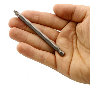 Manyetik Uzun Bits Bit Ucu Yıldız Tornavida Uç Derin Vidalama İçin Ph2 100 Mm 10 Cm Çelik Cr-v Uç