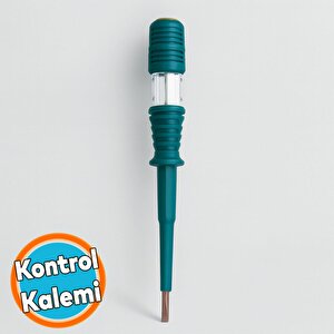 Profesyonel Elektrik Kontrol Kalemi Düz Uçlu İzoleli Tornavida Priz Faz Voltaj Tornavidası 190 Mm