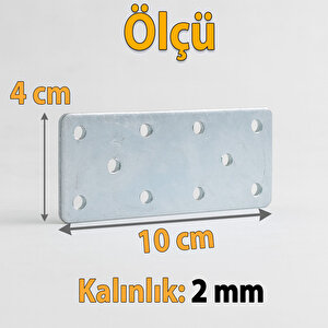 (10 Adet) Mobilya Dolap Duvar Sabitleme Metal Köşebent Düz Gönye 40x100 Mm Bağlantı Aparatı