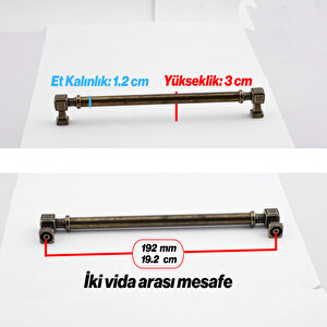 Mobilya Mutfak Çekmece Dolap Kulpu Kulbu Kulpları Antik Sarı Eskitme Metal 192 Mm 19.2 Cm