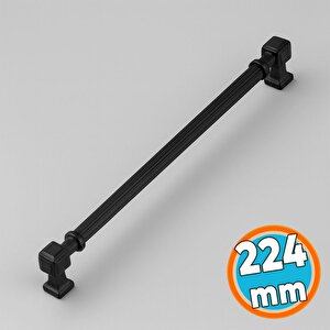 Mobilya Çekmece Mutfak Dolabı Dolap Kulpları Kulb 22.4 Cm 224 Mm Çizgili Si̇yah Metal Kulp