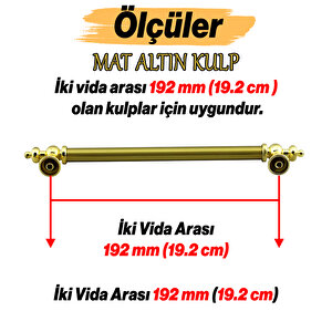 Mobilya Çekmece Mutfak Dolabı Dolap Kapak Kulplar Kulb Kulpu Metal Altın Kulp 192 Mm 19.2 Cm