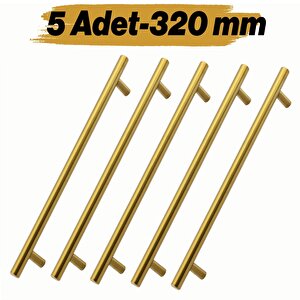Mobilya Kulp Mutfak Dolap Çekmece Dolabı Kapak Kulpları Kulbu Gold Altın 320 Mm 32 Cm Metal (5 Adet)