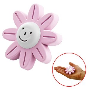 Plastik Gülücüklü Pembe Mobilya Çoçuk Odası Dolabı Kapak Kulpu Çekmece Kulbu 5 Adet