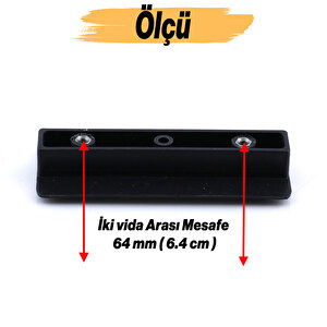 Plastik Kulp 64 Mm Mutfak Mobilya Çekmece Mutfak Dolap Dolabı Kulpları Kapak Kulbu 6.4 Cm Siyah