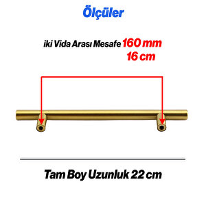 Mobilya Kulpu Mutfak Çekmece Dolap Dolabı Kapak Kulpları Kulbu Gold Altın 160 Mm 16 Cm Metal