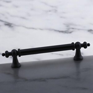 Mobilya Mutfak Çekmece Dolap Dolabı Kulbu Kulpu Kulpları (128 Mm - 12.8 Cm) Mat Siyah Metal