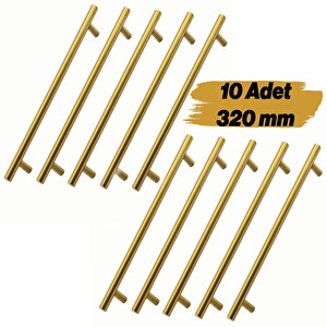 Mobilya Kulp Mutfak Dolap Çekmece Dolabı Kapak Kulpları Kulbu Gold Altın 320 Mm 32 Cm Metal (10 Adet)