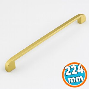Mobilya Mutfak Çekmece Dolap Dolabı Kulbu Kulpu Kulpları (224 Mm - 22.4 Cm) Mat Gold Metal