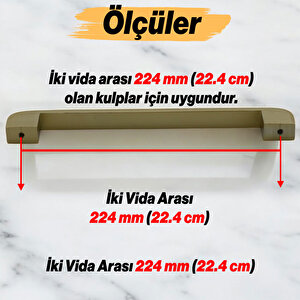 Mobilya Mutfak Çekmece Dolap Dolabı Kulbu Kulpu Kulpları (224 Mm - 22.4 Cm) Mat Gold Metal