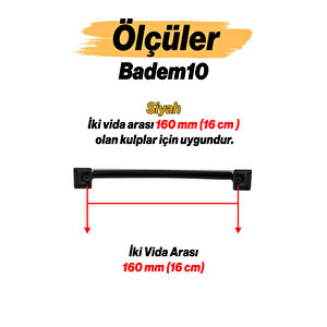 Mobilya Mutfak Çekmece Dolap Kapak Kulp Kulpu Kulbu Kulpları Metal Siyah 160 Mm