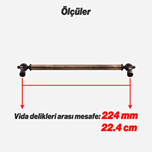 Mobilya Çekmece Mutfak Dolabı Dolap Kulpları Kulb Kulpu Metal Eskitme Antik Sarı Kulp 224 Mm