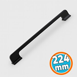 Mobilya Çekmece Mutfak Dolabı Dolap Kapak Kulp Kulb Kulpu Metal Mat Siyah Kulp 224 Mm 22.4 Cm