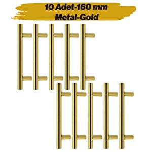 Mobilya Kulpu Mutfak Çekmece Dolap Dolabı Kapak Kulpları Kulbu Gold Altın 160 Mm 16 Cm Metal 10 Adet