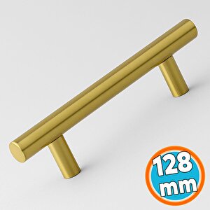 Mobilya Mutfak Çekmece Dolap Dolabı Kulbu Kulpu Kulpları (128 Mm - 12.8 Cm) Gold Altın Metal