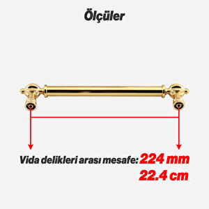 Mobilya Çekmece Mutfak Dolabı Dolap Kapak Kulpları Kulb Kulpu Metal Gold Altın Kulp 224 Mm