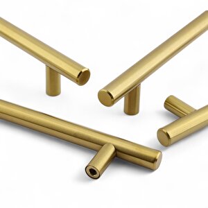 Mobilya Kulp Mutfak Dolap Çekmece Dolabı Kapak Kulpları Gold Altın 224 Mm 22.4 Cm Metal (10 Adet)