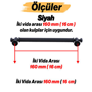 Mobilya Çekmece Mutfak Dolabı Dolap Kapak Kulpları Kulb Kulpu Siyah Metal Kulp 160 Mm