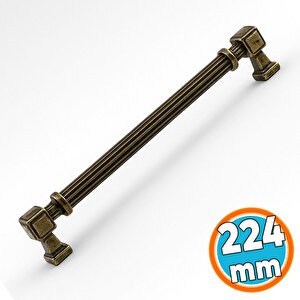 Mobilya Çekmece Mutfak Dolabı Dolap Kulpları Kulb 22.4 Cm 224 Mm Çizgili Antik Sarı Metal Kulp