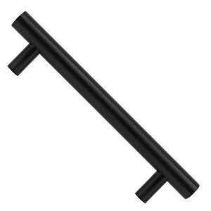 Mobilya Mutfak Dolap Kapak Çekmece Kulpu Kulbu 128 Mm Mat Siyah Metal Kulp (10 Adet)