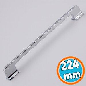 Mobilya Mutfak Çekmece Dolap Dolabı Kapak Kulbu Kulpu Kulpları (224 Mm - 22.4 Cm) Krom Metal