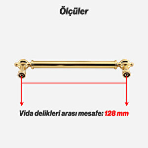 Mobilya Çekmece Mutfak Dolabı Dolap Kapak Kulpları Kulb Kulpu Metal Gold Altın Kulp 128 Mm