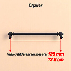 Mobilya Çekmece Mutfak Dolabı Dolap Kapak Kulpları Kulb Kulpu Metal Siyah Kulp 128 Mm