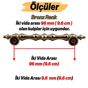 Mobilya Çekmece Mutfak Dolabı Dolap Kulpları Kulbu Kulpu Bronz Metal Kulp 96 Mm - 9.6 Cm