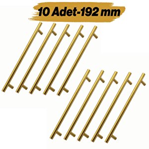 Mobilya Kulp Mutfak Çekmece Dolap Dolabı Kapak Kulpları Kulbu Gold 192 Mm 19.2cm Altın Metal 10 Adet