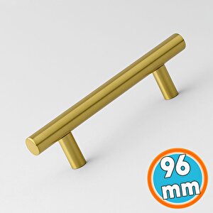 Mobilya Mutfak Çekmece Dolap Dolabı Kulbu Kulpu Kulpları (96 Mm - 9.6 Cm) Gold Altın Metal (5 Adet)