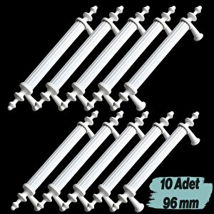 Mobilya Banyo Mutfak Dolabı Çekmece Dolap Kapak Kulpu Kulbu Beyaz 96 Mm Metal Kulp (10 Adet)