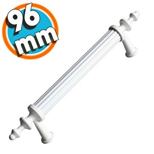 Mobilya Banyo Mutfak Dolabı Çekmece Dolap Kapak Kulpu Kulbu Beyaz 96 Mm Metal Kulp (10 Adet)
