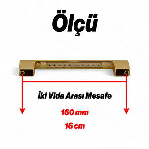 Mobilya Çekmece Mutfak Dolabı Dolap Kapak Kulpları Kulb 160 Mm Metal Mat Altın Gold Kulp