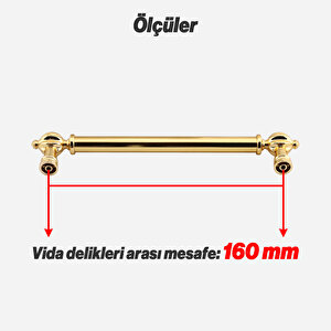 Mobilya Çekmece Mutfak Dolabı Dolap Kapak Kulpları Kulb Kulpu Metal Gold Altın Kulp 160 Mm