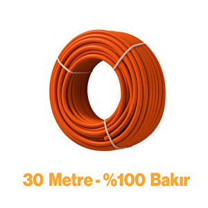 %100 Bakır Çok Telli 3x2.5 Mm (30 Metre) Elektrik Kablosu Turuncu Elektrikli Araç Şarj Uygun Uyumlu