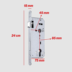 Dış Kapı Ve Oda Kapısı Yale Barelli Silindirli Kapı Kolu 45x85 Mm 3 Anahtarlı Dayanıklı Metal Kilit