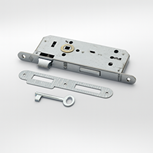 İç Kapı Oda Kapısı Gömme Kilit 18 X 45mm Göbek Ölçülü Metal İç Kapı Kilidi 1 Anahtarlı