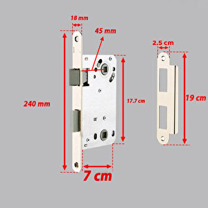 Sessiz Banyo Wc Kapı Gömme Kilidi 45 Mm İç Silindirsiz Barelsiz Dayanıklı Metal Kilit Mekanizması