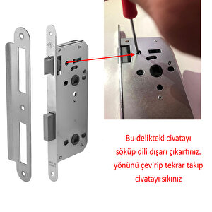 Sessiz Banyo Wc Kapı Gömme Kilidi 45 Mm İç Silindirsiz Barelsiz Dayanıklı Metal Kilit Mekanizması
