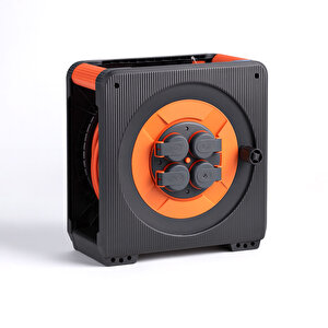 Makaralı Termal Sigortalı Seyyar Cca 3x2.5 Mm 40 Mt Uzatma Kablosu Plastik Gövde 4 Prizli Monofaz