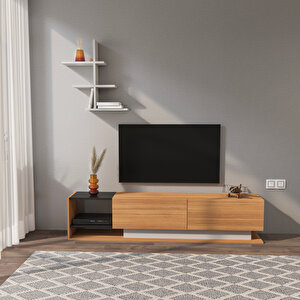 Liza Tv Ünitesi Teak Beyaz Teak-Beyaz