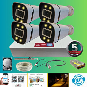 Arna 5 Mp 4 Kamerali Gece Renkli̇ Sesli̇ 1 Tb Hdd Dahi̇l Ahd Güvenli̇k Seti̇ - St125